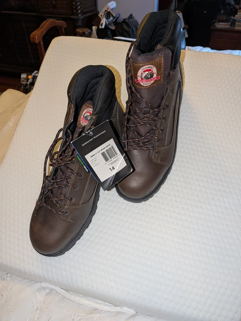 Men's Brown Work Boots - Rugged Lace-Up Safety Boot